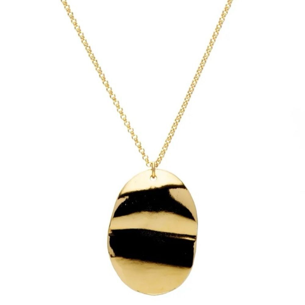 Gold Oval Pendant Necklace - 16” chain by Mayamar